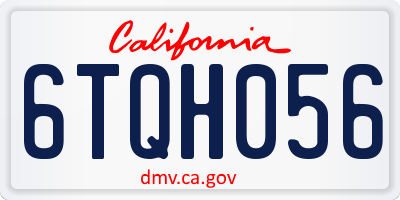 CA license plate 6TQH056