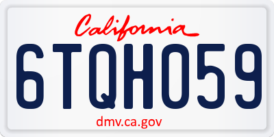 CA license plate 6TQH059