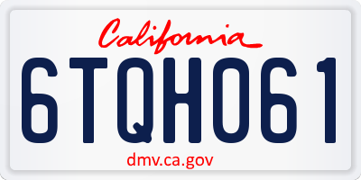 CA license plate 6TQH061