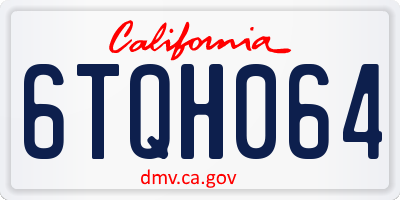 CA license plate 6TQH064