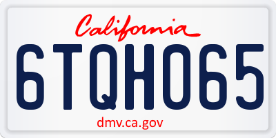 CA license plate 6TQH065