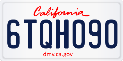 CA license plate 6TQH090