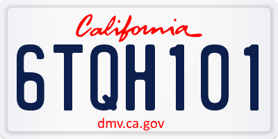 CA license plate 6TQH101