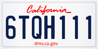 CA license plate 6TQH111