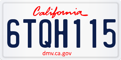 CA license plate 6TQH115