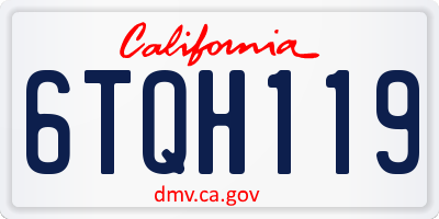 CA license plate 6TQH119