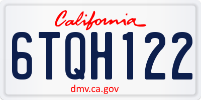 CA license plate 6TQH122