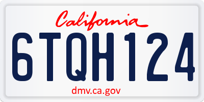 CA license plate 6TQH124