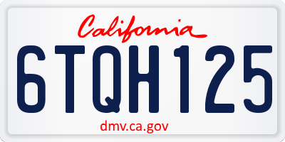 CA license plate 6TQH125