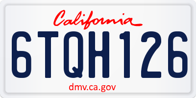CA license plate 6TQH126