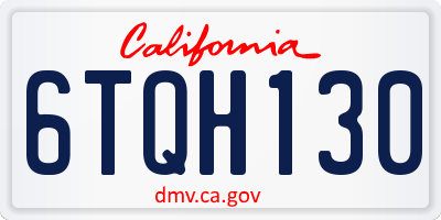 CA license plate 6TQH130