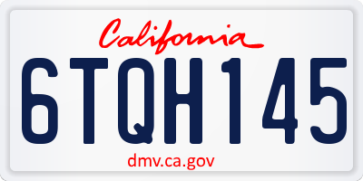 CA license plate 6TQH145