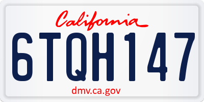 CA license plate 6TQH147