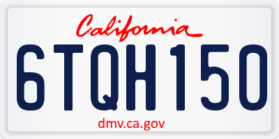 CA license plate 6TQH150