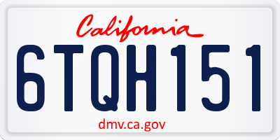 CA license plate 6TQH151