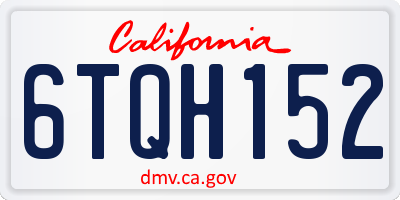 CA license plate 6TQH152