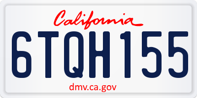 CA license plate 6TQH155