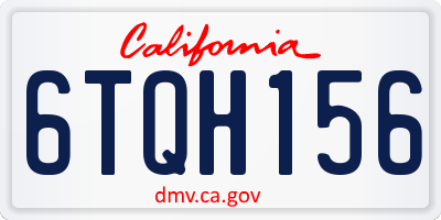 CA license plate 6TQH156