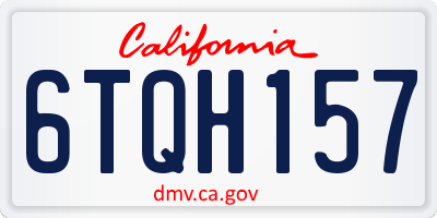 CA license plate 6TQH157