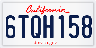 CA license plate 6TQH158