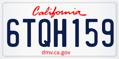 CA license plate 6TQH159