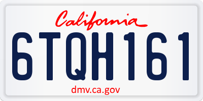 CA license plate 6TQH161