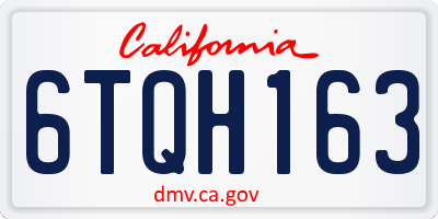 CA license plate 6TQH163