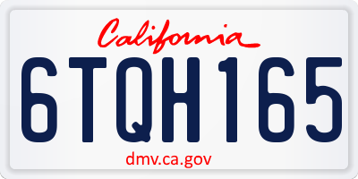 CA license plate 6TQH165