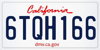 CA license plate 6TQH166