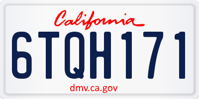 CA license plate 6TQH171