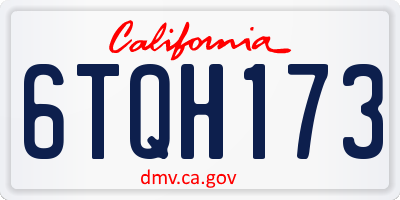 CA license plate 6TQH173