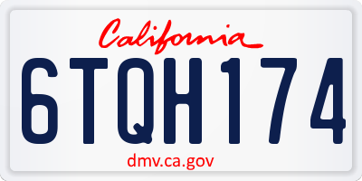 CA license plate 6TQH174