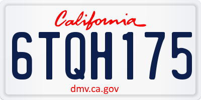 CA license plate 6TQH175