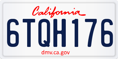 CA license plate 6TQH176