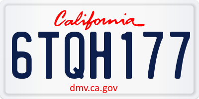 CA license plate 6TQH177