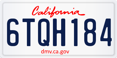 CA license plate 6TQH184