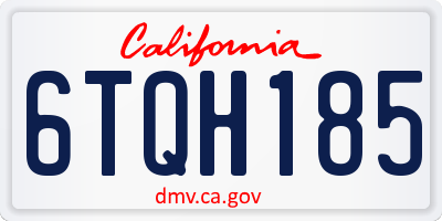 CA license plate 6TQH185