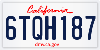 CA license plate 6TQH187