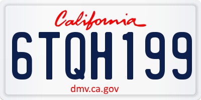 CA license plate 6TQH199