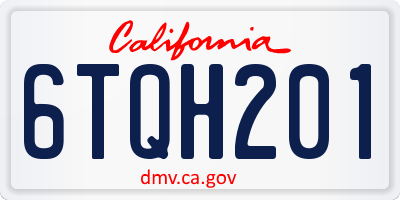 CA license plate 6TQH201