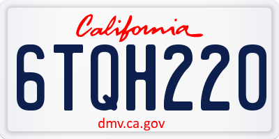 CA license plate 6TQH220