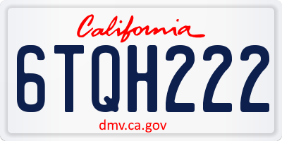 CA license plate 6TQH222