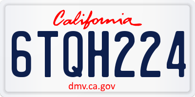CA license plate 6TQH224