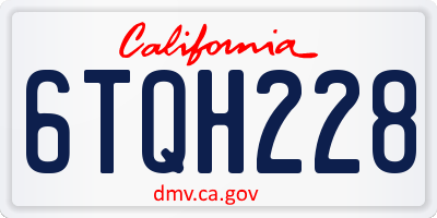 CA license plate 6TQH228