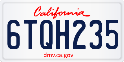 CA license plate 6TQH235