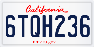 CA license plate 6TQH236