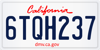 CA license plate 6TQH237