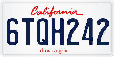 CA license plate 6TQH242