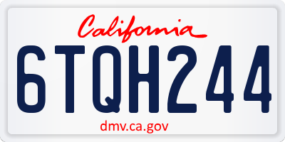 CA license plate 6TQH244