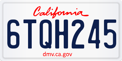 CA license plate 6TQH245